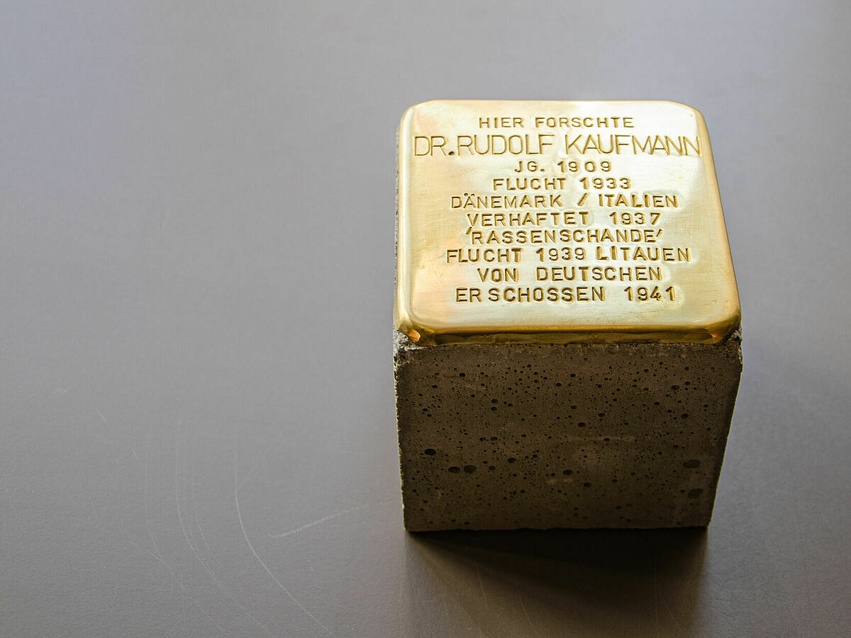 Stolperstein für den Geologen Dr. Rudolf Kaufmann (1909–1942), ©Jan_Meßerschmidt