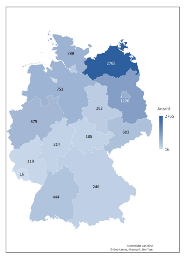 Where students from Germany come from.