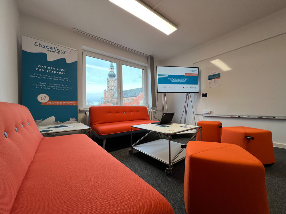 Start-up, Blick in einen Raum der Zukunftswerft der Uni Greifswald