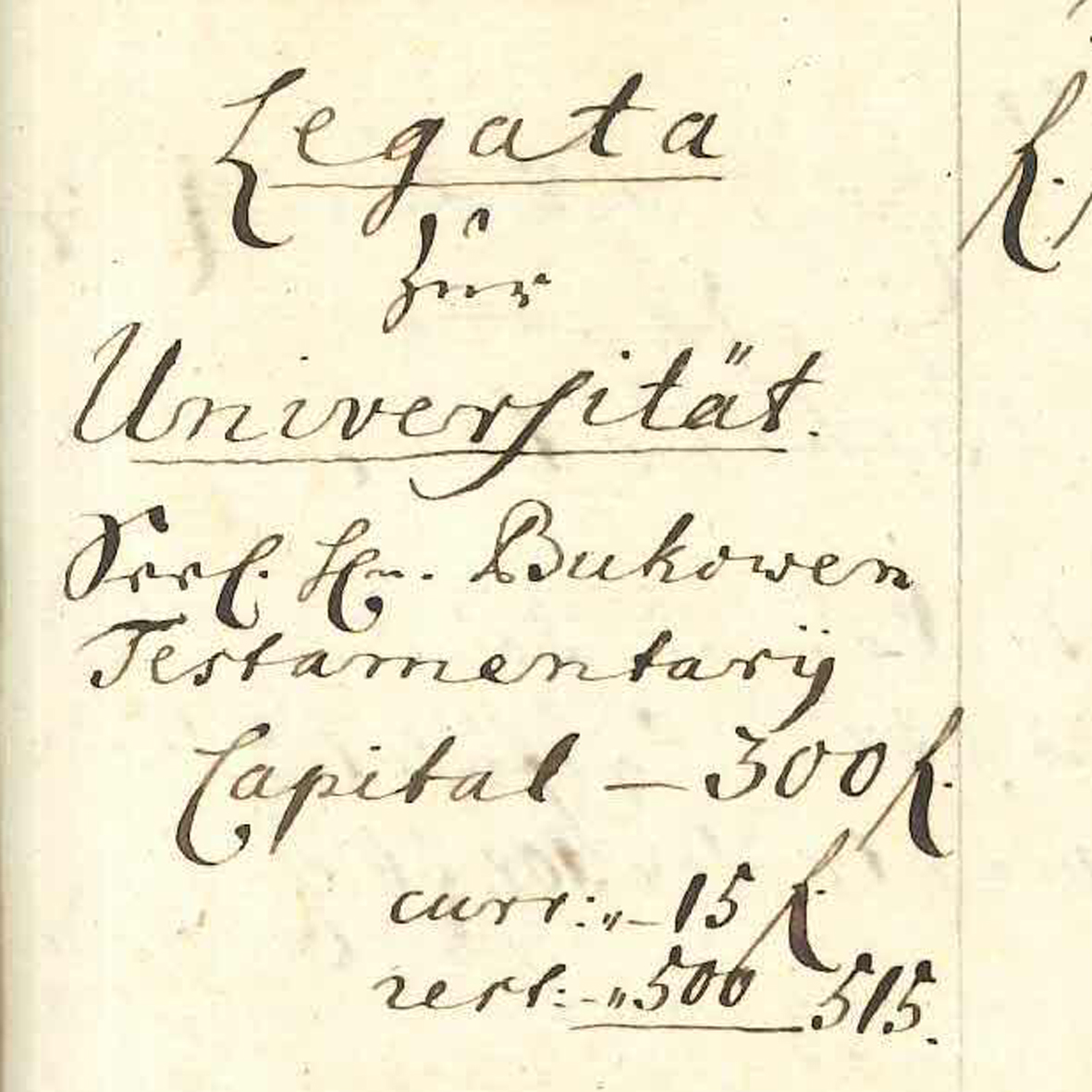 Stiftungskapital und Erträge für die Universität Greifswald 1670-1807
