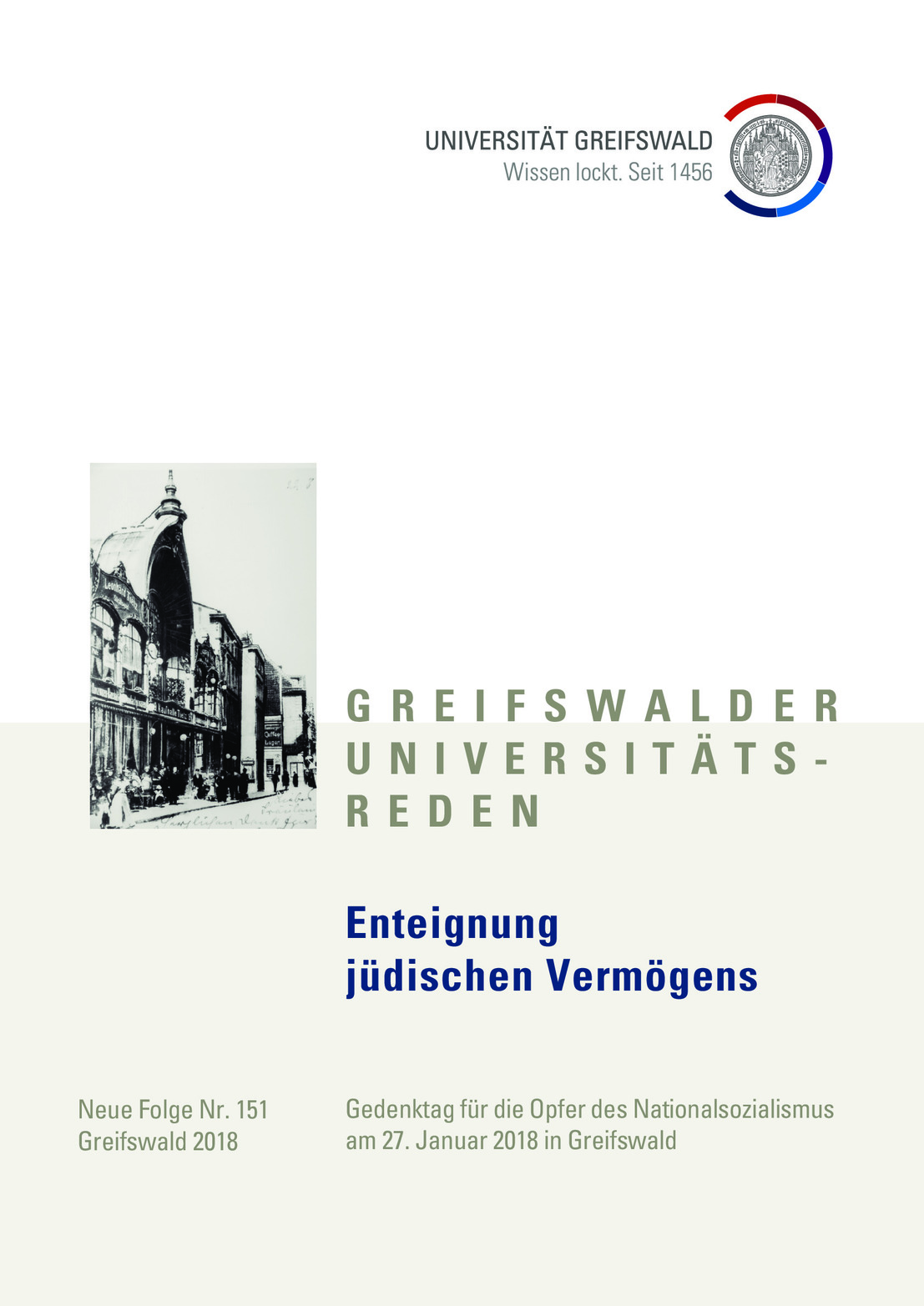 Cover Broschüre Gedenktag 2018 - ©Universität-Greifswald