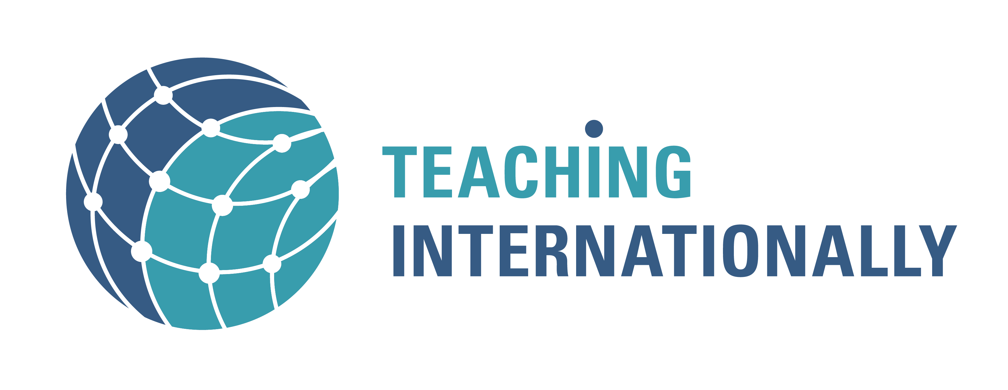 Logo Teaching Internationally Das Logo von Teaching Internationally in verschiedenen Blautönen