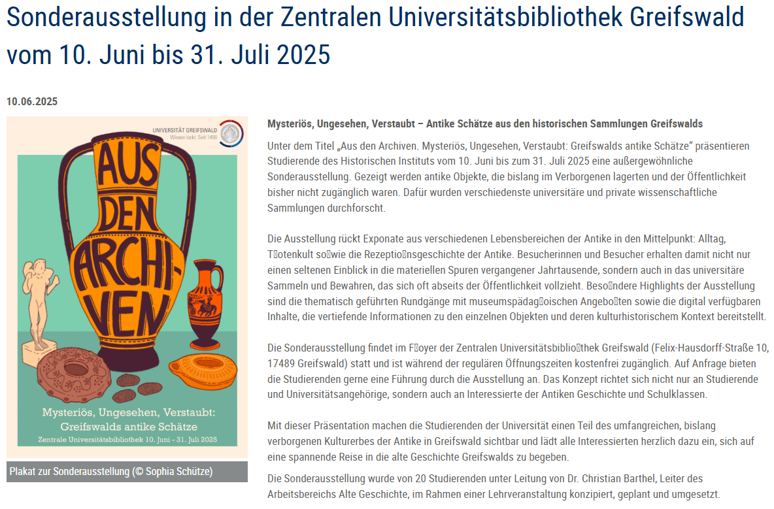 Pressemitteilung der Ausstellung