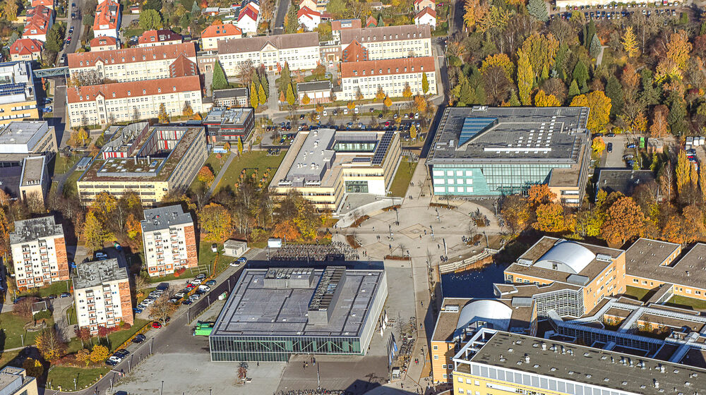 Aerial photo of the Beitzplatz Campus, ©Walter_Graupner