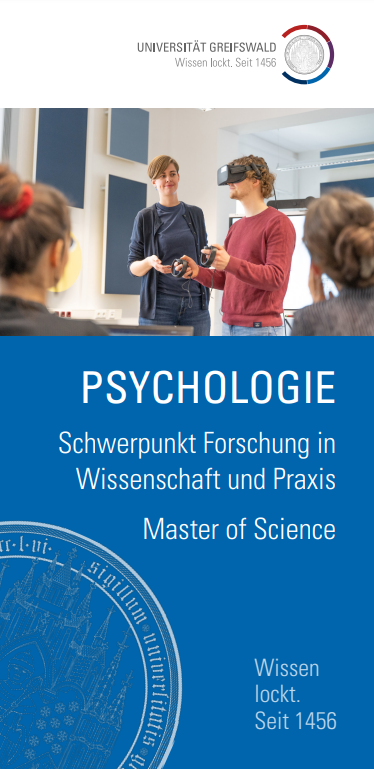 Coverbild Studienfachflyer Master Psychologie / Schwerpunkt Forschung
