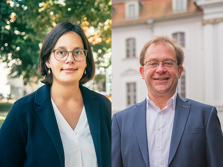 Prof. Dr. Gesa zur Nieden (© Magnus Schult, 2019) & Prof. Frank Dittmer (© Laura Schirrmeister, 2020)