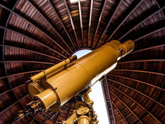 Aufnahme des Teleskops von 2014 noch vor dem Umbau zum Cassegrain-System, ©Oliver Reimer