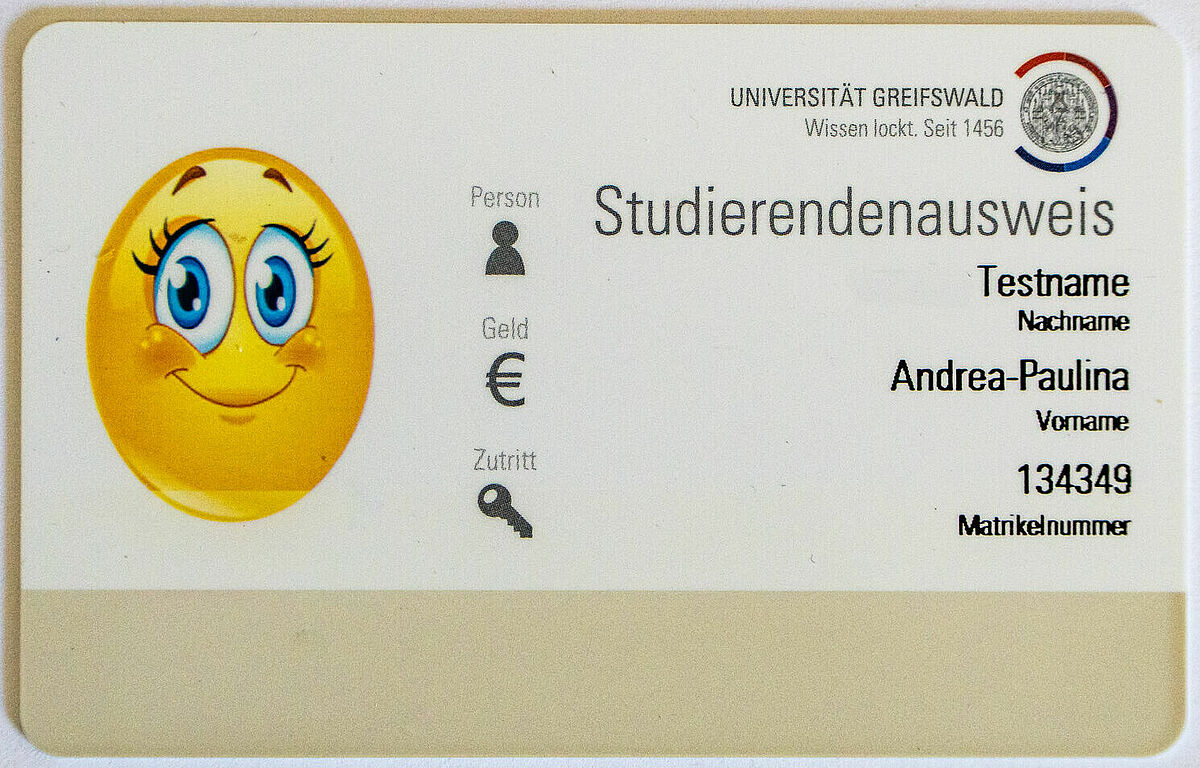 Die allgemeine Seite des Studierendenausweises