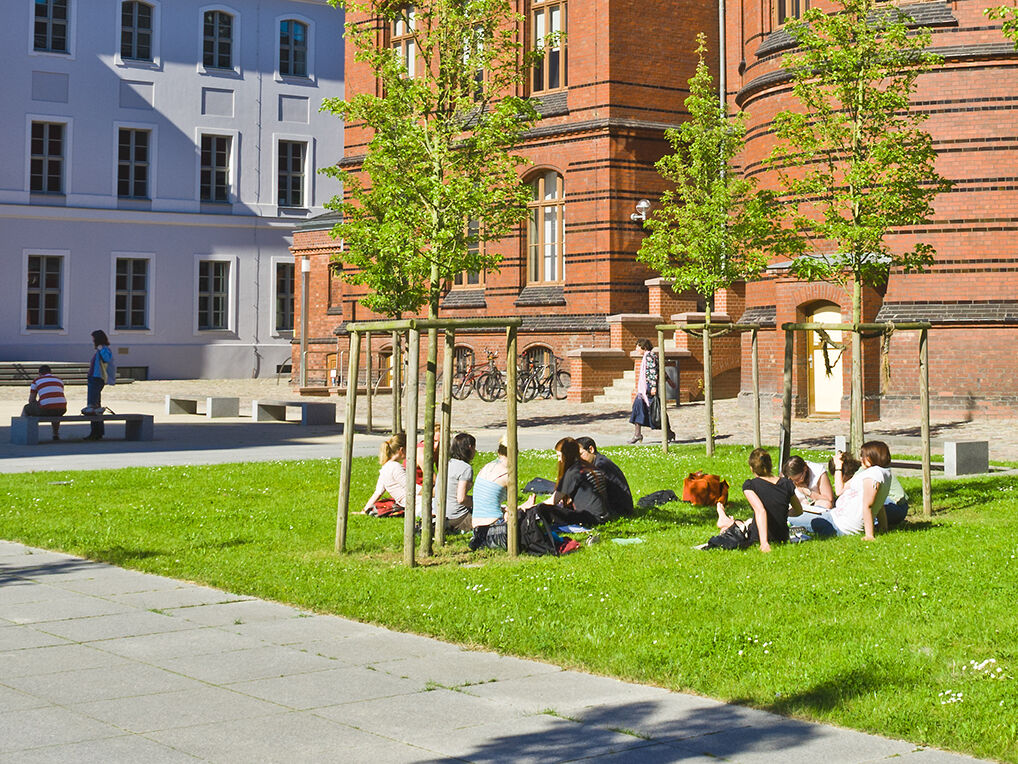 Symbolbild Studierende im Innenhof des Historischen Campus der Universität Greifswald, Foto: ©Jan_Meßerschmidt
