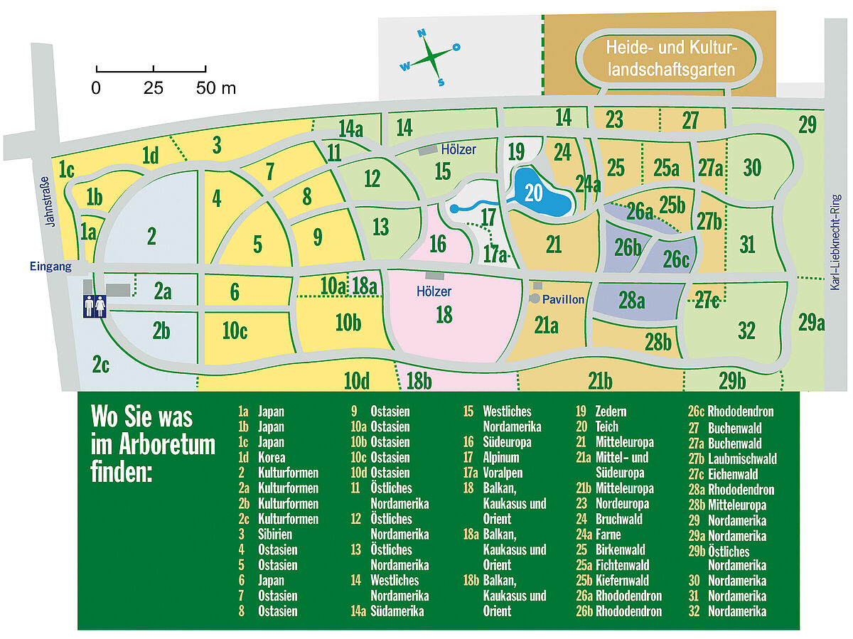 Lageplan Arboretum