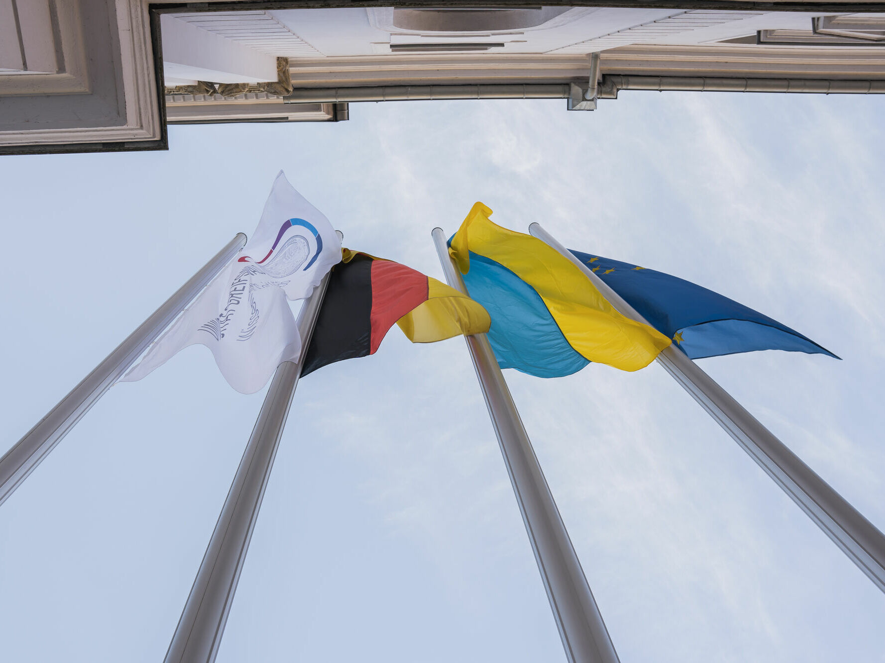Symbolbild Ukraine-Beflaggung, © Laura Schirrmeister, 2022