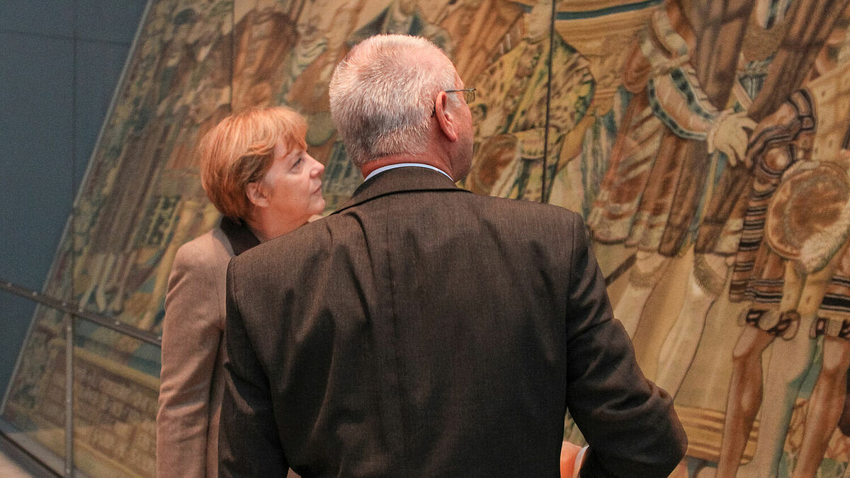 Angela Merkel im Landesmuseum Greifswald, 2014 ©Archiv der Universität Greifswald