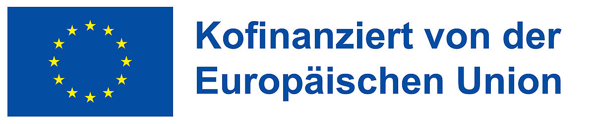 DE_Logo_Kofinanziert von der Europäischen Union Das offizielle Unionslogo "Kofinanziert von der Europäischen Union" besteht aus der blauen EU-Flagge mit zwölf goldenen Sternen und dem ausgeschriebenen Textzusatz: „Kofinanziert von der Europäischen Union“