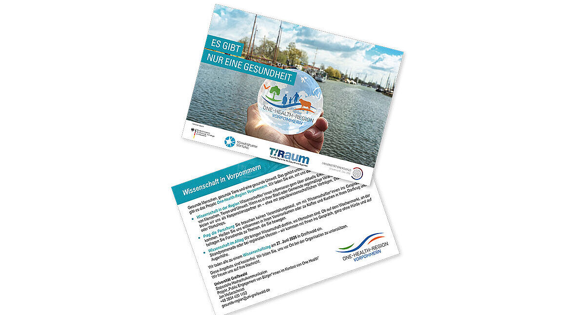 Postkarte mit Kommunikationsangeboten PEB_OH Auf dem Bild ist die Postkarte mit Kommunikationsangeboten des Projektes PEB_OH zu sehen.