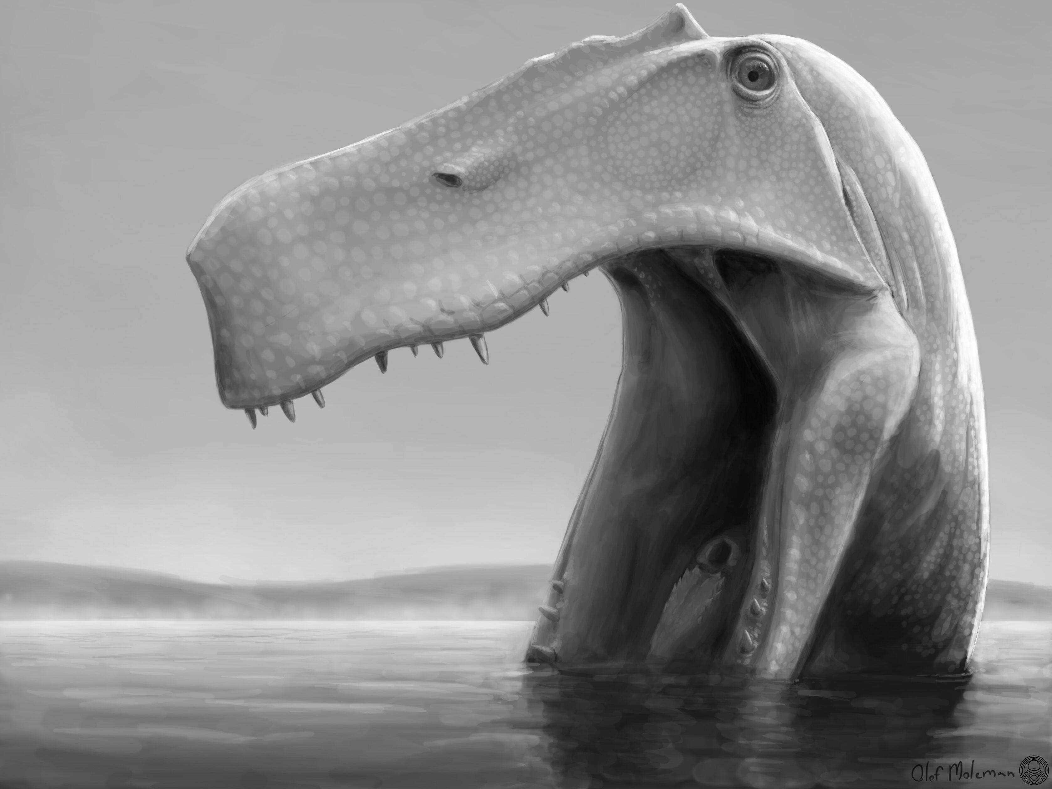 Zu sehen ist eine Illustration des Raubdinosaurier Irritator challengeri.