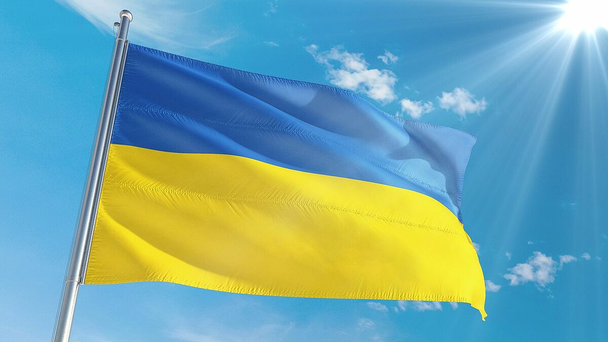 [Translate to English:] Ukraine-Flagge ©Pixabay-jorono