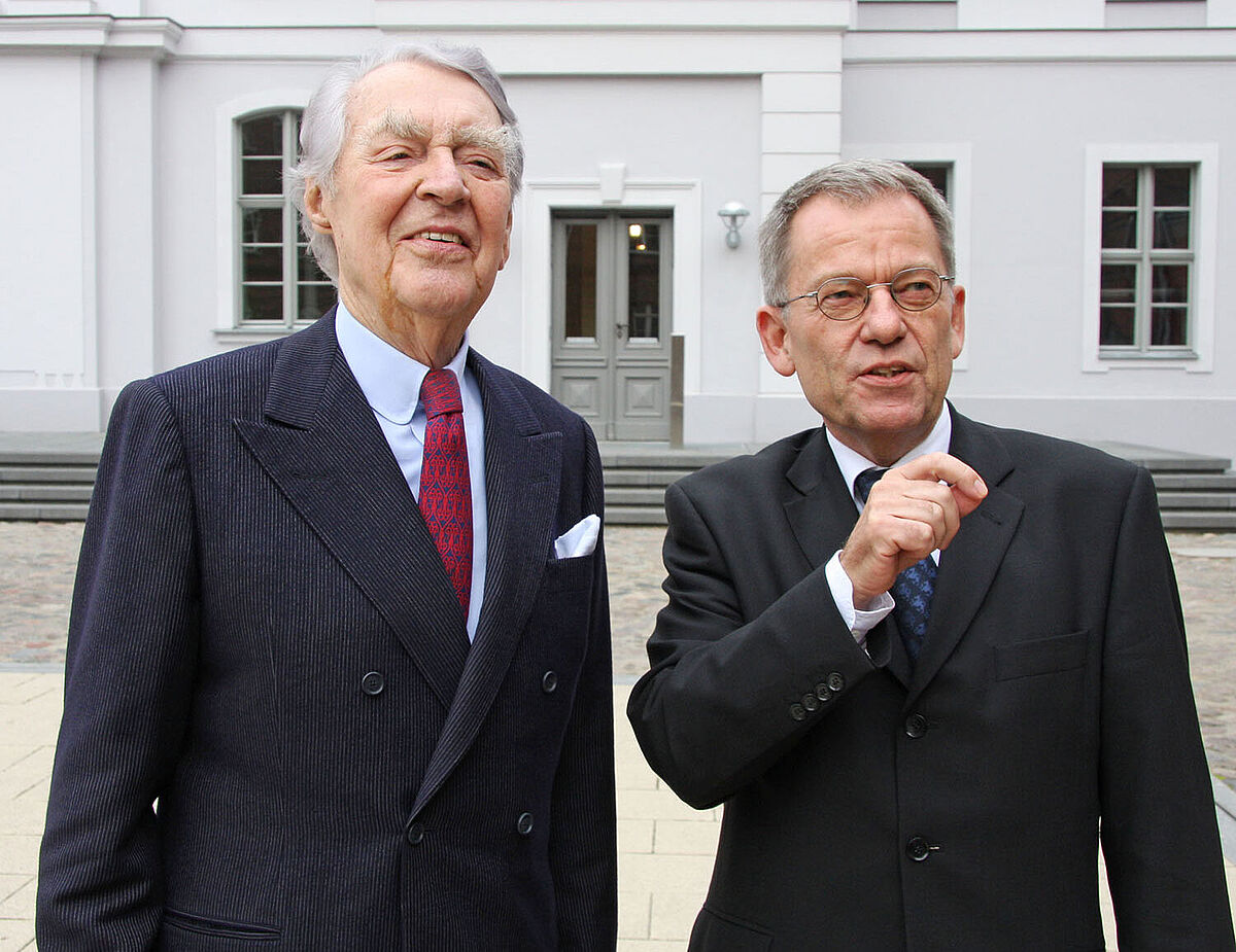 Prof. Dr. Berthold Beitz (left) and Prof. em. Dr. Rainer Westermann (right), photo: Hans-Werner Hausmann 