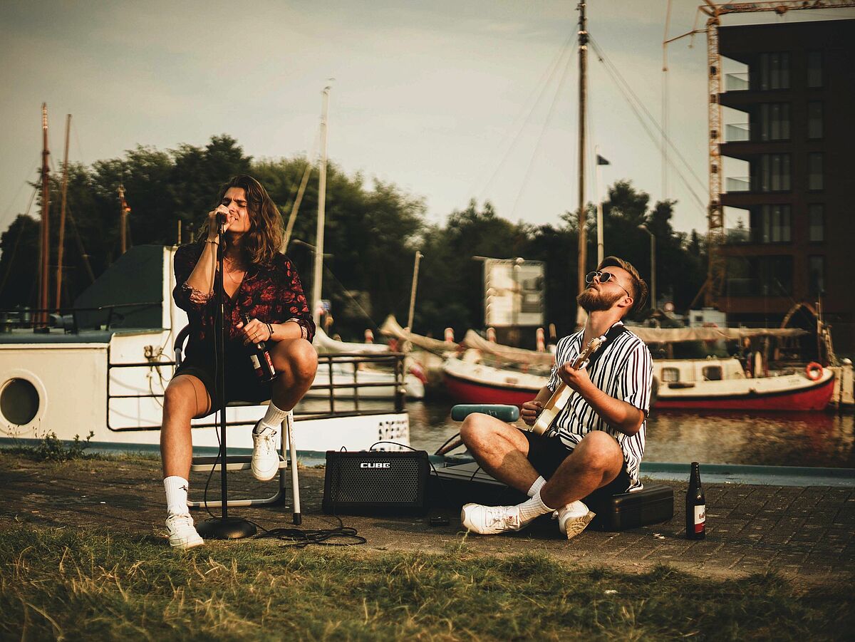 Musiker am Greifswalder Museumshafen