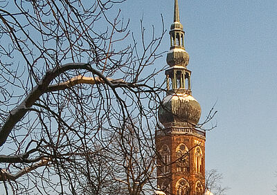 Der Dom St. Nikolai im Winter.