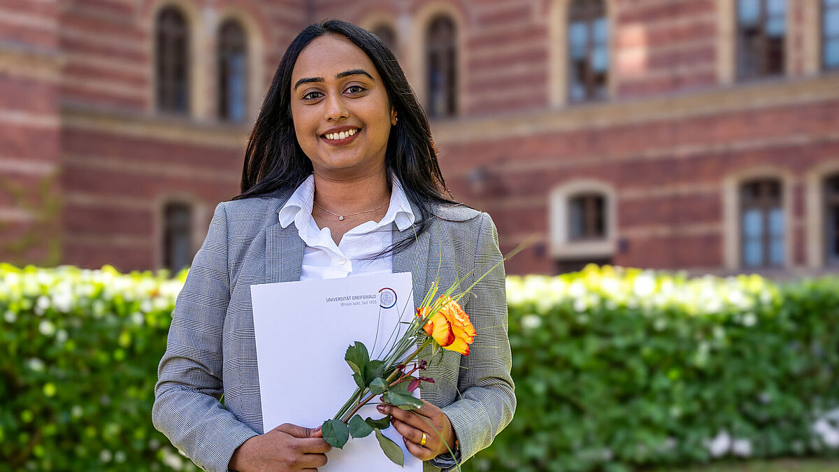 Devu Mahesan, Preisträgerin des DAAD-Preises 2024 der Universität Greifswald, © Gina Heitmann