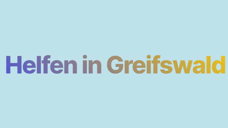 [Translate to English:] Banner Greifswald hilft 