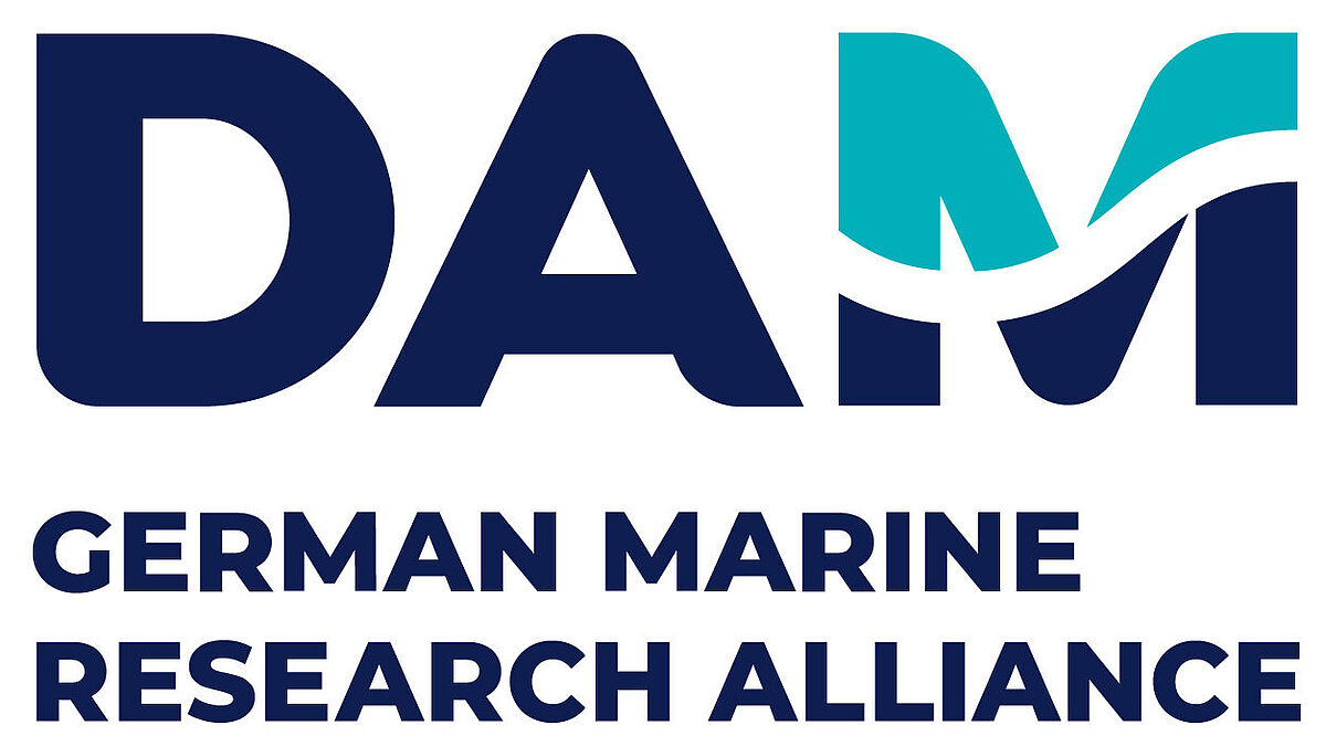 Logo of the German Marine Research Alliance with letters DAM