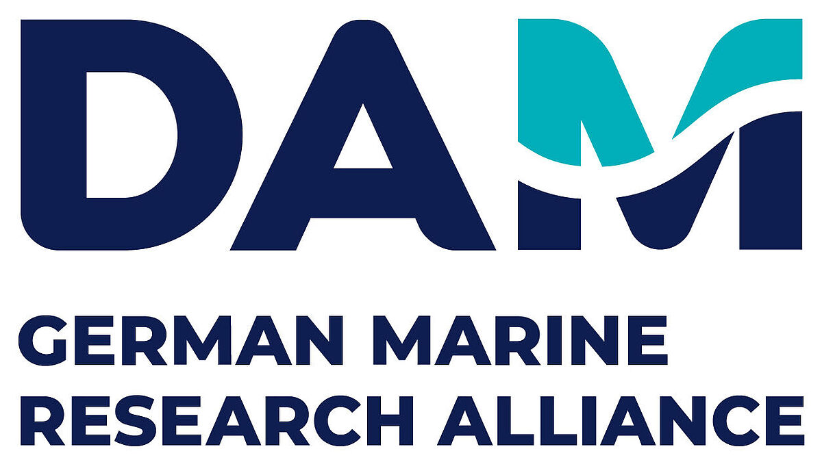 Logo of the German Marine Research Alliance with letters DAM