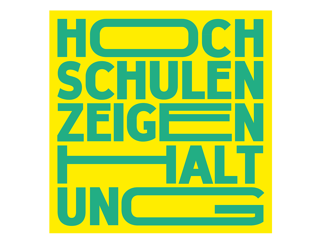 Claim der Kampagne Hochschulen zeigen Haltung 
