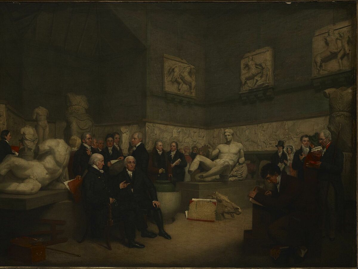 Der „Elgin Room“ mit Publikum im Jahr 1819. Gemälde von Archibald Archer, Öl auf Leinwand, 94 x 133 cm ©The Trustees of the British Museum