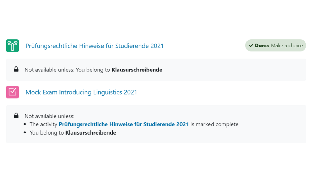 Aufbereitung einer digitalen Prüfung in Moodle