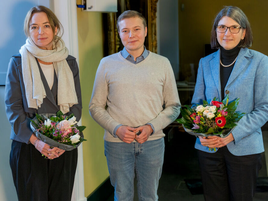 Group photo showing elected Pro-Rectors following elections for the University’s Pro-Rectors in the University of Greifswald’s Senate, 2023. From left to right Prof. Dr. Annelie Ramsbrock, Hennis Herbst, Dorthe G.A. Hartmann