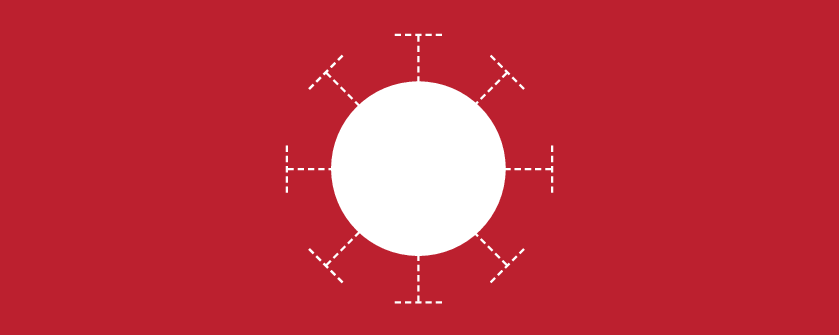 Symbolbild zur Mental Health-Reihe. Roter Hintergrund mit weißer "Helferzelle"