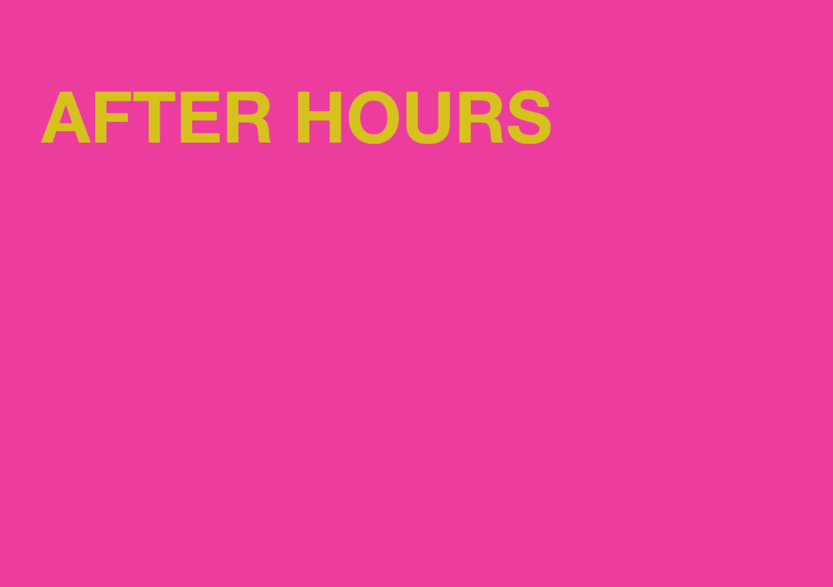 After-hours-Schriftzug
